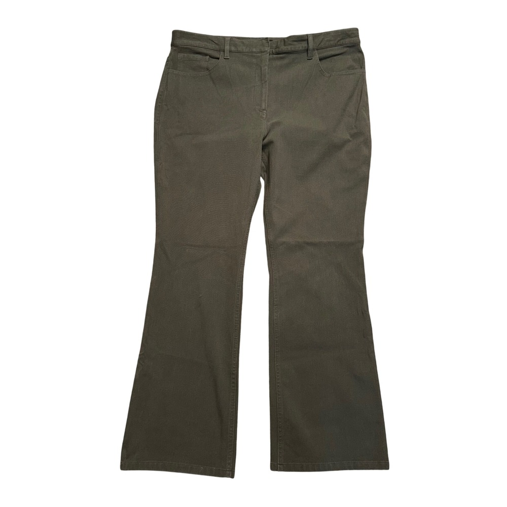 Theory Kick 5 Pkt CL Eco Bistretch Pants Women 10 Olive Green Excellent Flare